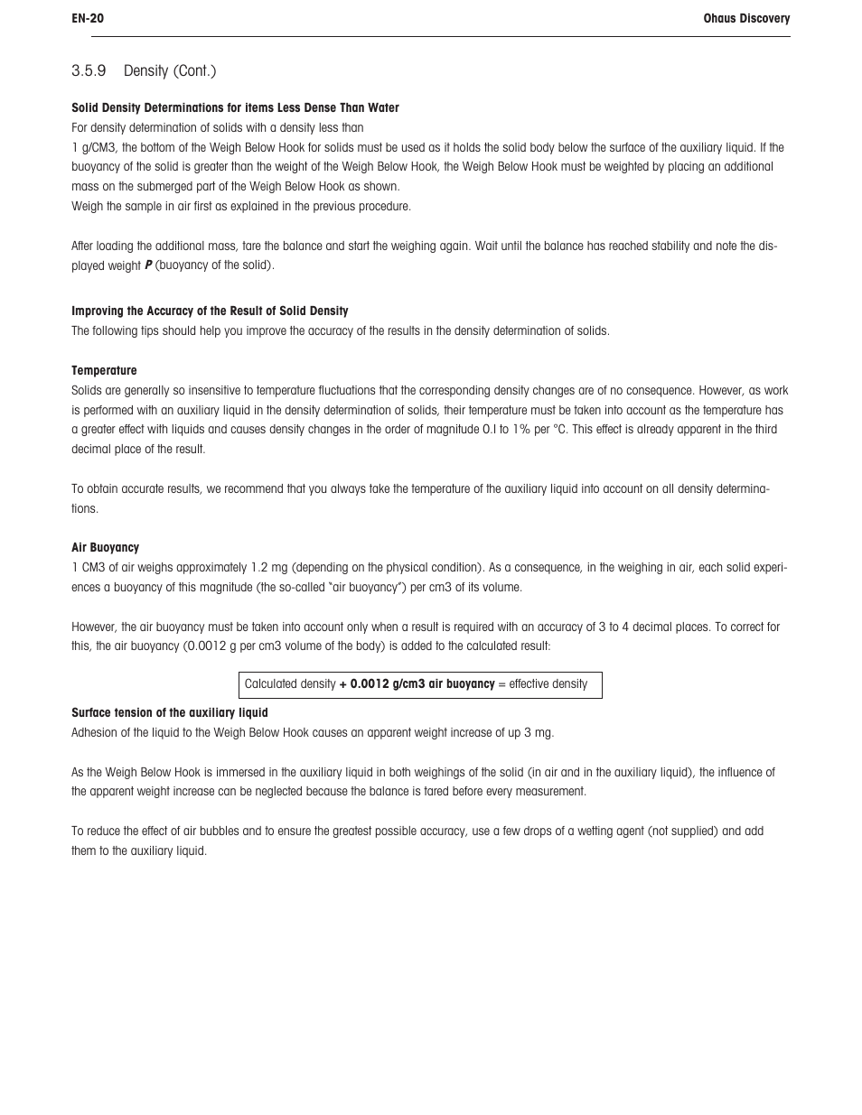 Ohaus DISCOVERY SEMI-MICRO AND ANALYTICAL BALANCES Manual User Manual | Page 24 / 52