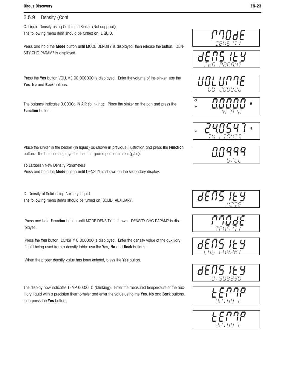 Ohaus DISCOVERY SEMI-MICRO AND ANALYTICAL BALANCES Manual User Manual | Page 27 / 52