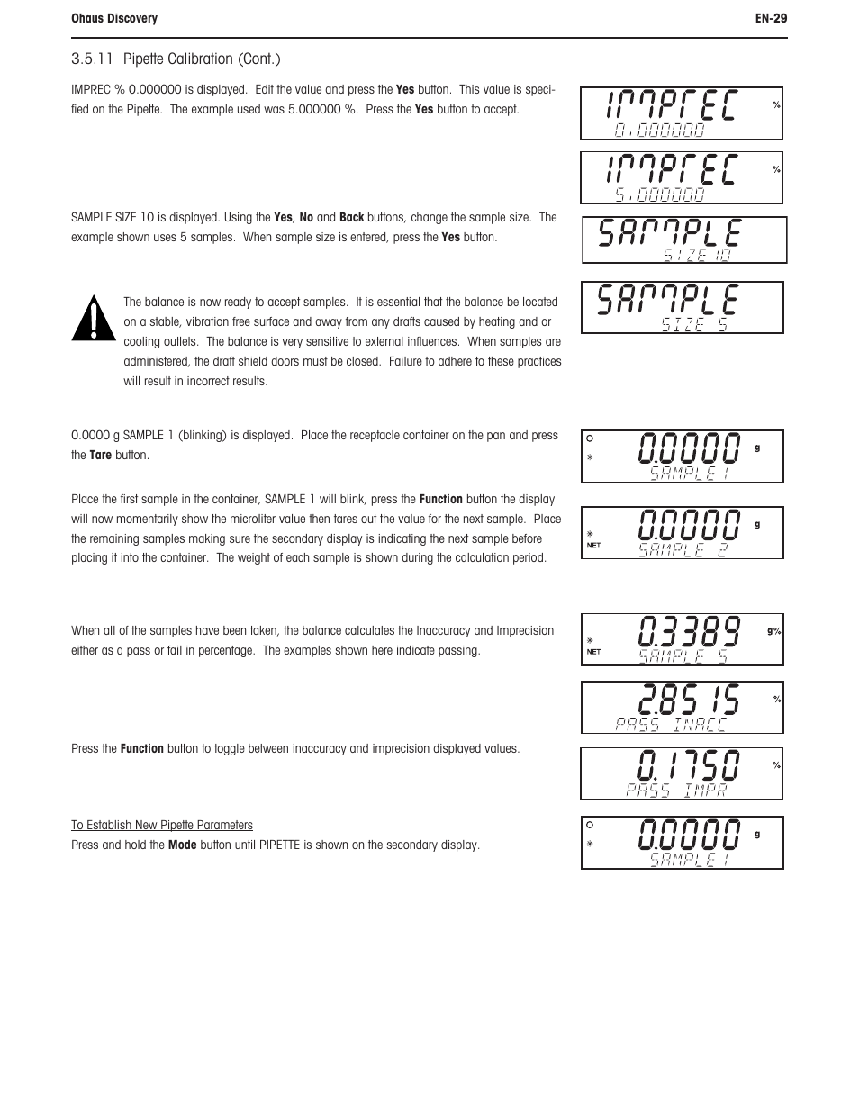 Ohaus DISCOVERY SEMI-MICRO AND ANALYTICAL BALANCES Manual User Manual | Page 33 / 52