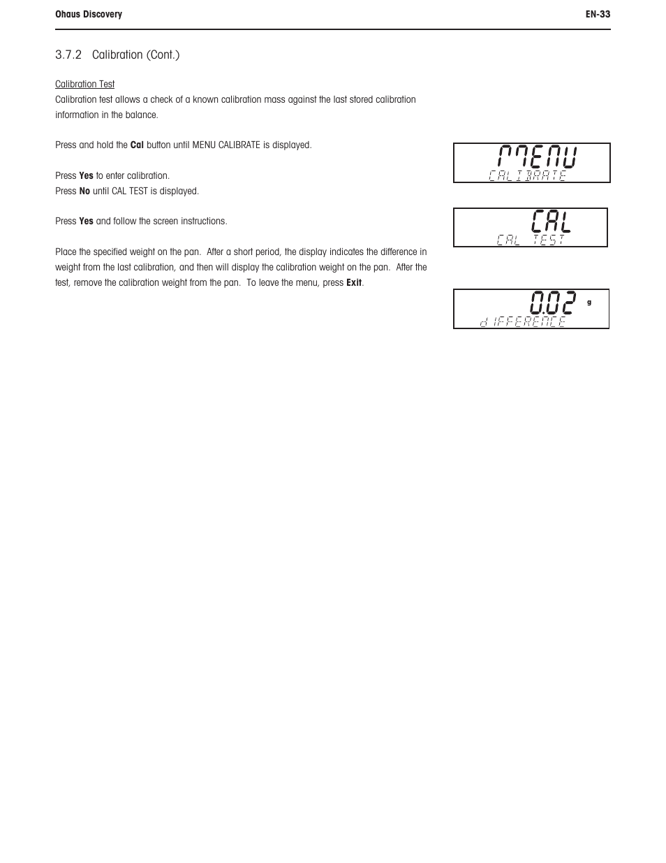 Ohaus DISCOVERY SEMI-MICRO AND ANALYTICAL BALANCES Manual User Manual | Page 37 / 52