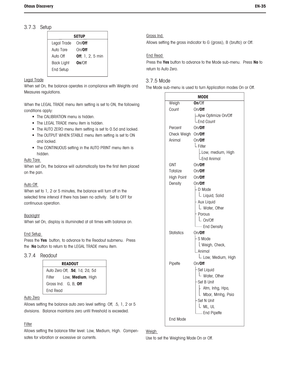 Ohaus DISCOVERY SEMI-MICRO AND ANALYTICAL BALANCES Manual User Manual | Page 39 / 52