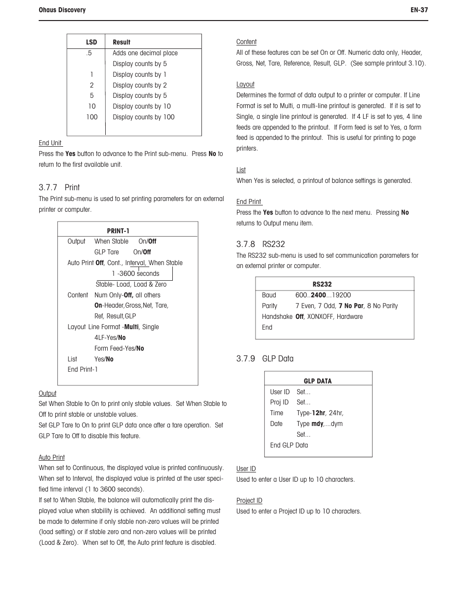 Ohaus DISCOVERY SEMI-MICRO AND ANALYTICAL BALANCES Manual User Manual | Page 41 / 52