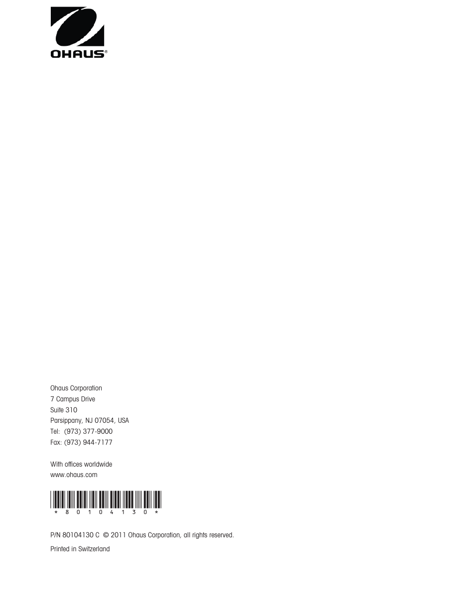 Ohaus DISCOVERY SEMI-MICRO AND ANALYTICAL BALANCES Manual User Manual | Page 52 / 52