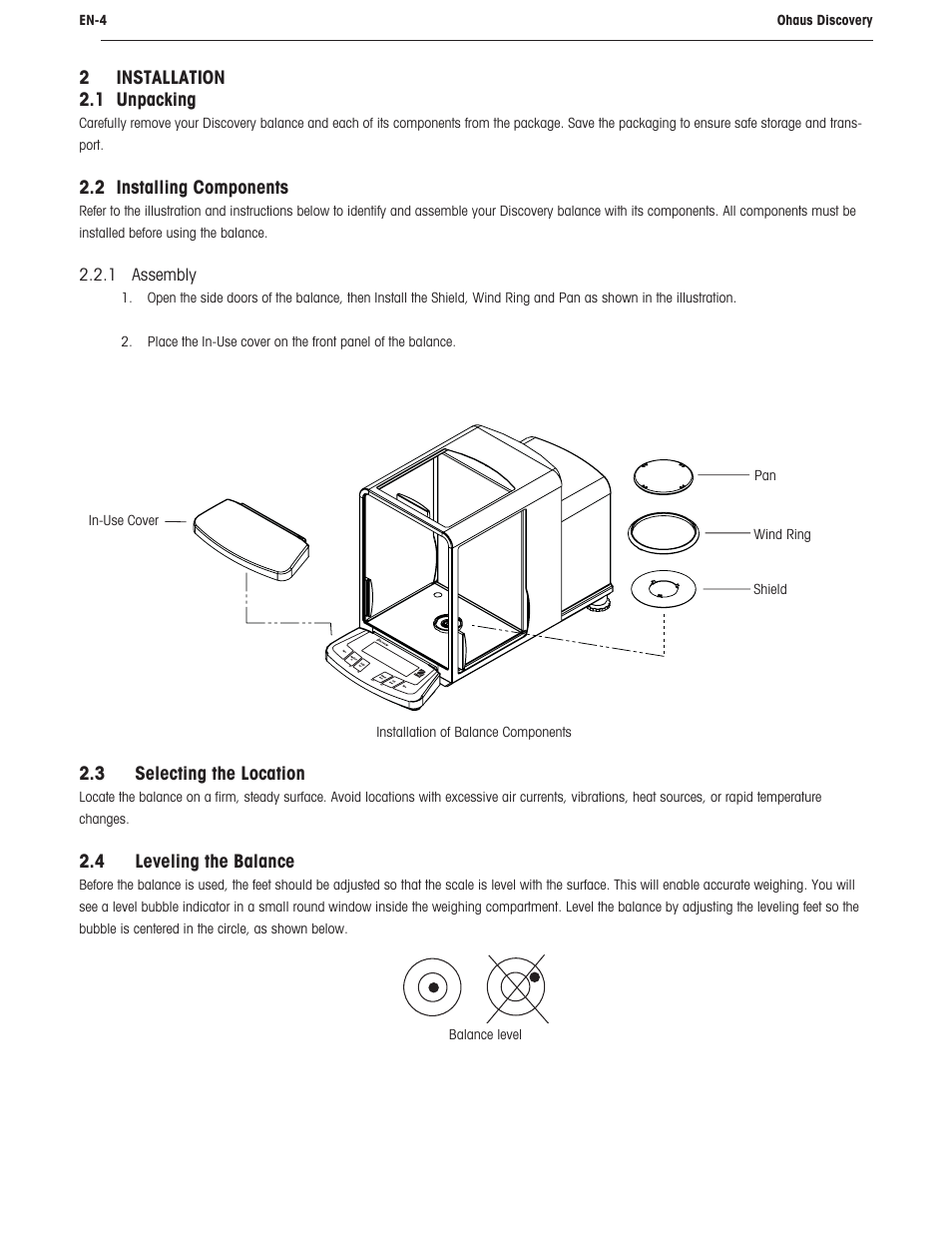 Ohaus DISCOVERY SEMI-MICRO AND ANALYTICAL BALANCES Manual User Manual | Page 8 / 52