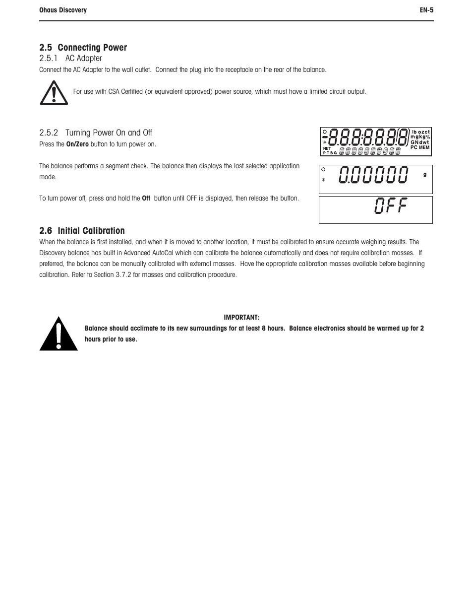 Ohaus DISCOVERY SEMI-MICRO AND ANALYTICAL BALANCES Manual User Manual | Page 9 / 52