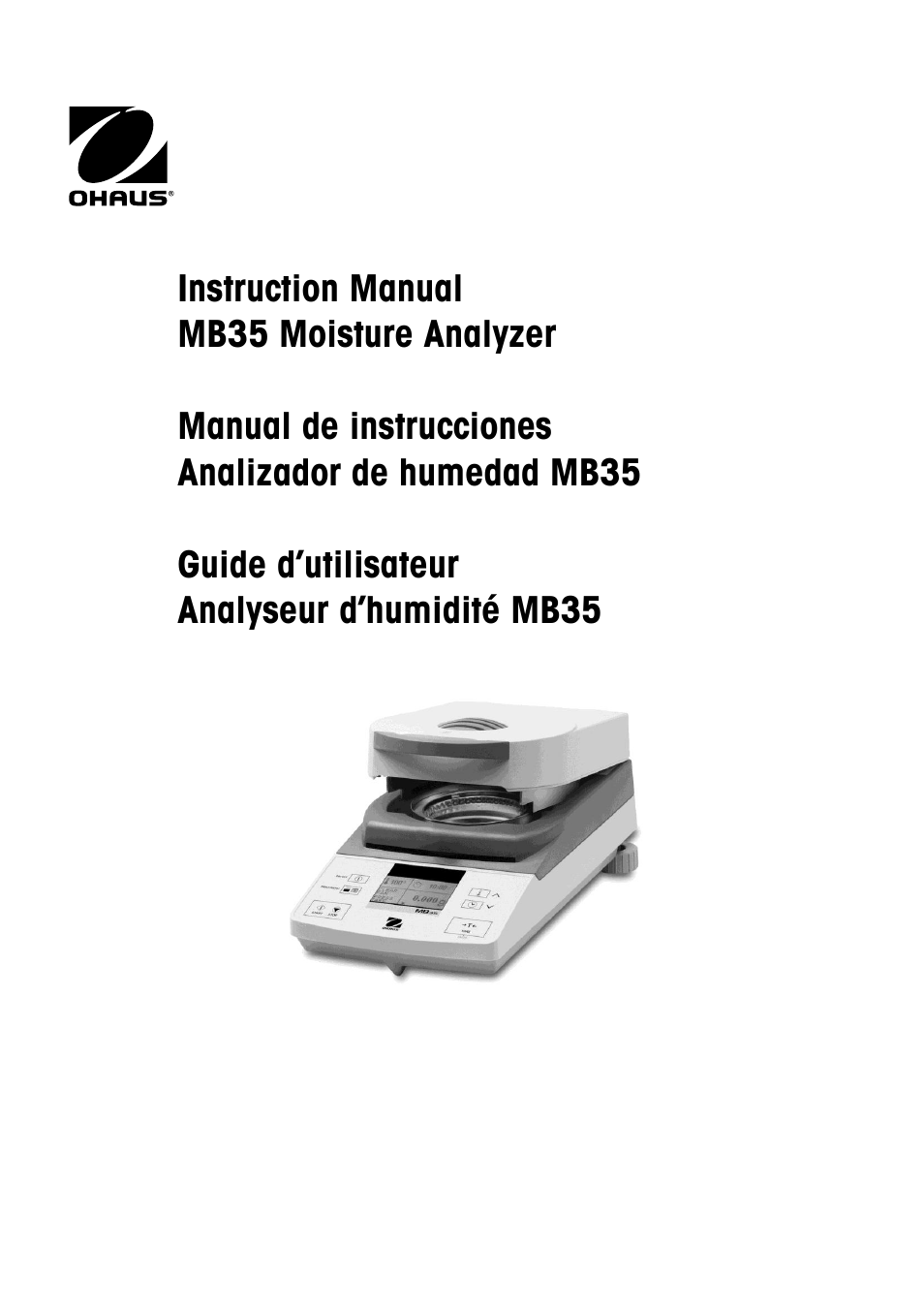 Ohaus MB35 MOISTURE ANALYZER Manual fr User Manual | 70 pages