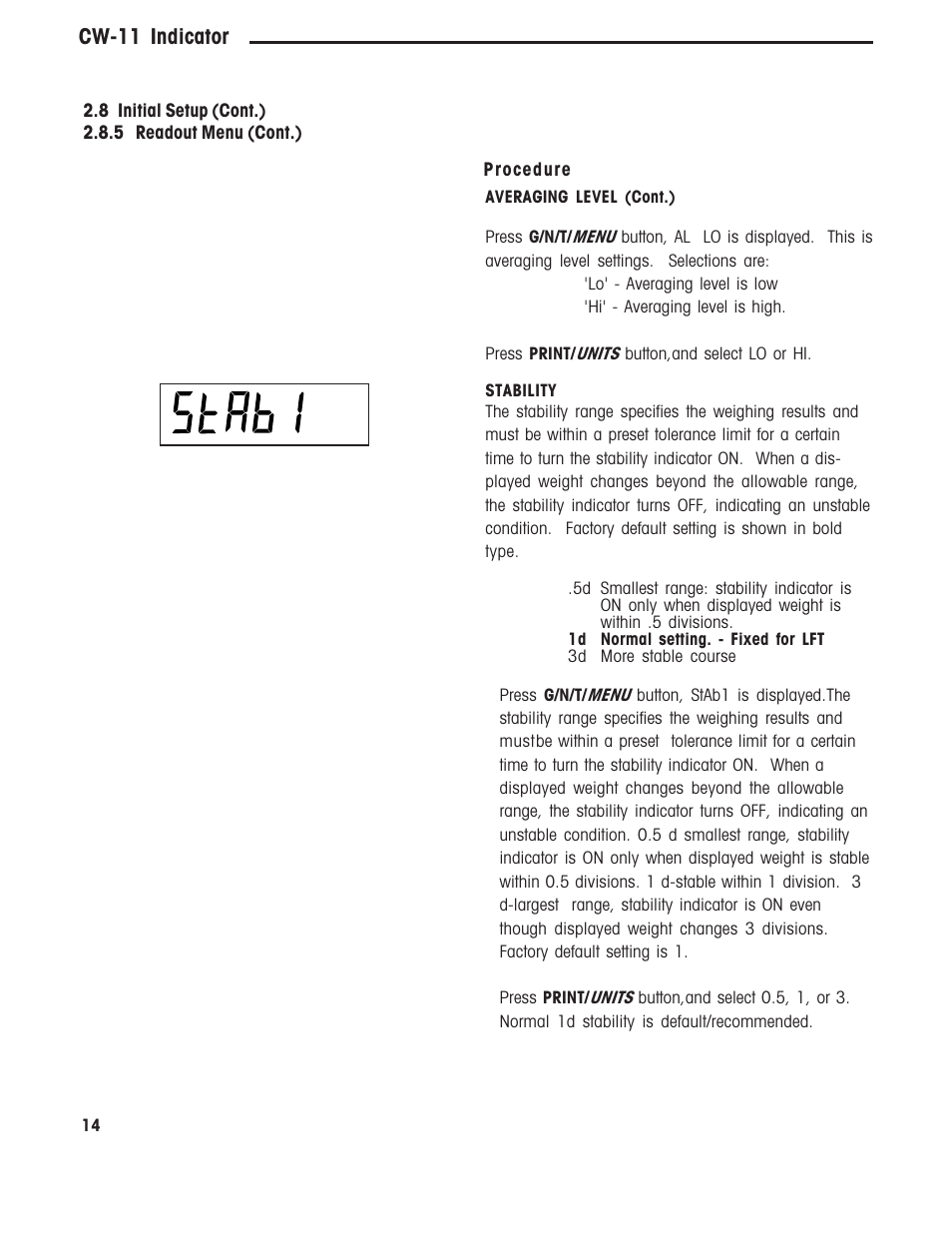 Cw-11 indicator | Ohaus CW-11 Indicator User Manual | Page 17 / 37