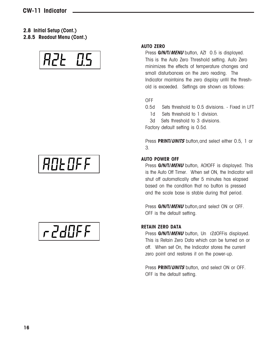 Cw-11 indicator | Ohaus CW-11 Indicator User Manual | Page 19 / 37