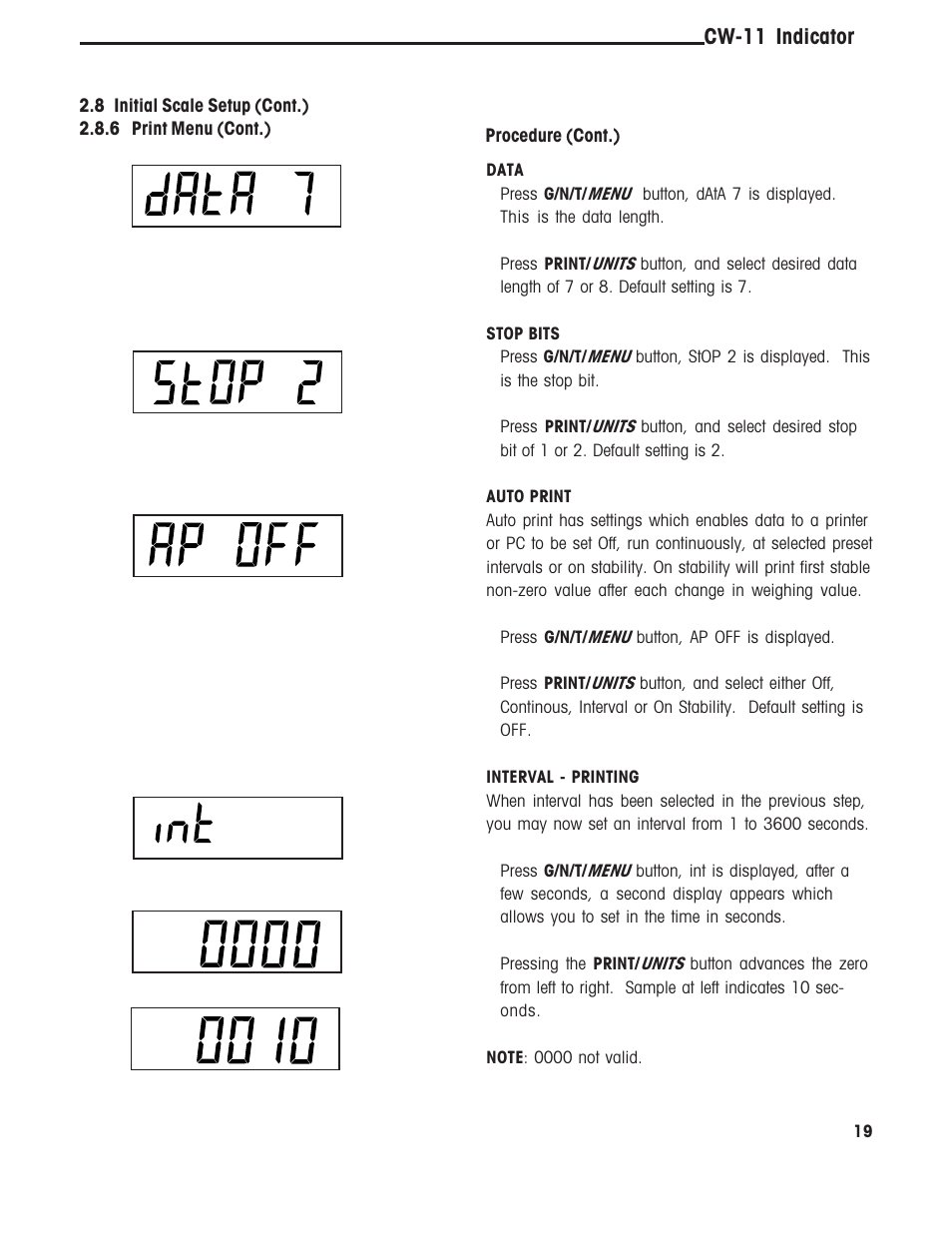 Cw-11 indicator | Ohaus CW-11 Indicator User Manual | Page 22 / 37
