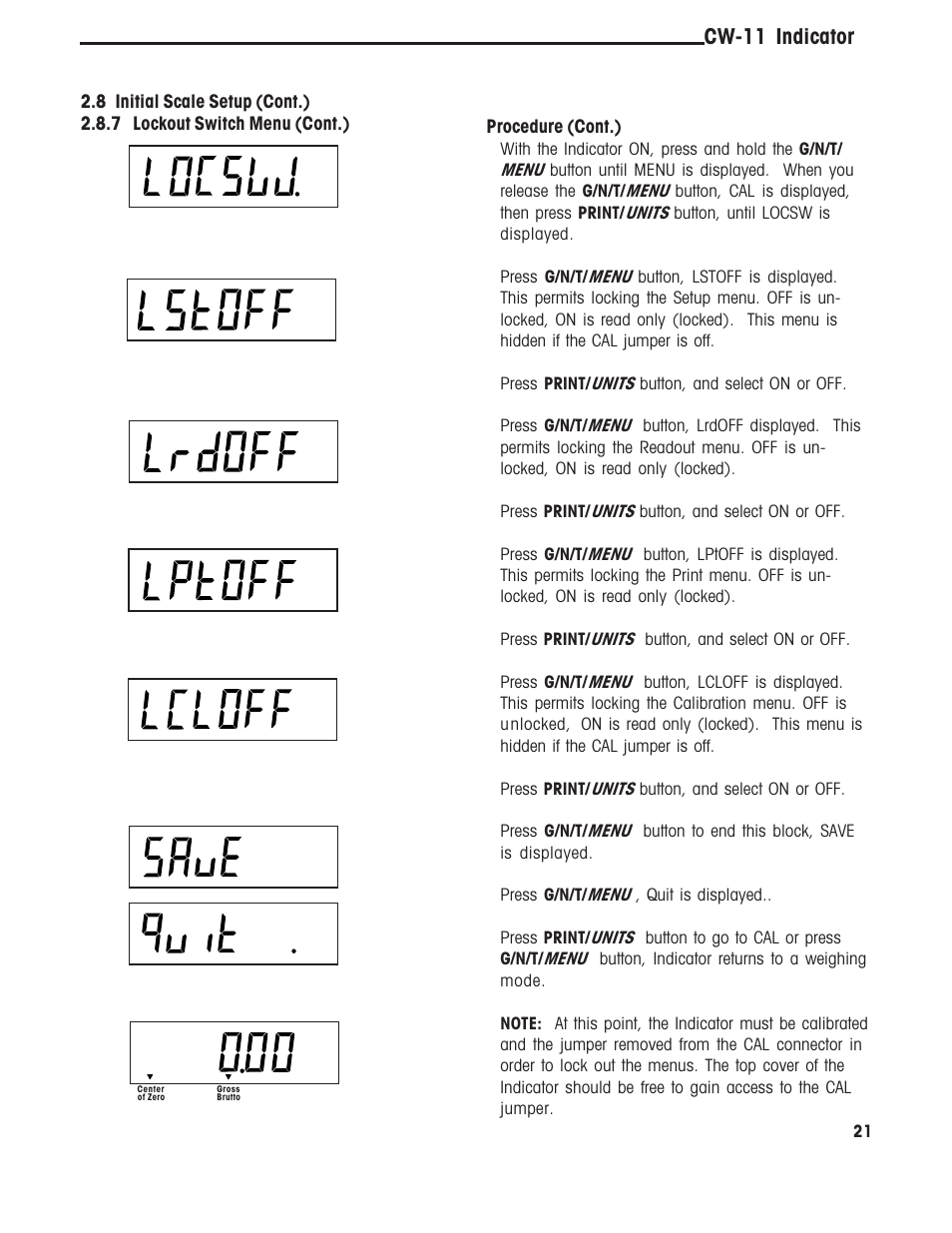 Cw-11 indicator | Ohaus CW-11 Indicator User Manual | Page 24 / 37