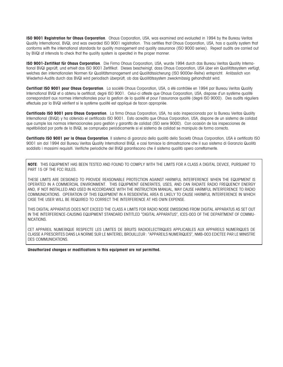 Ohaus CW-11 Indicator User Manual | Page 3 / 37
