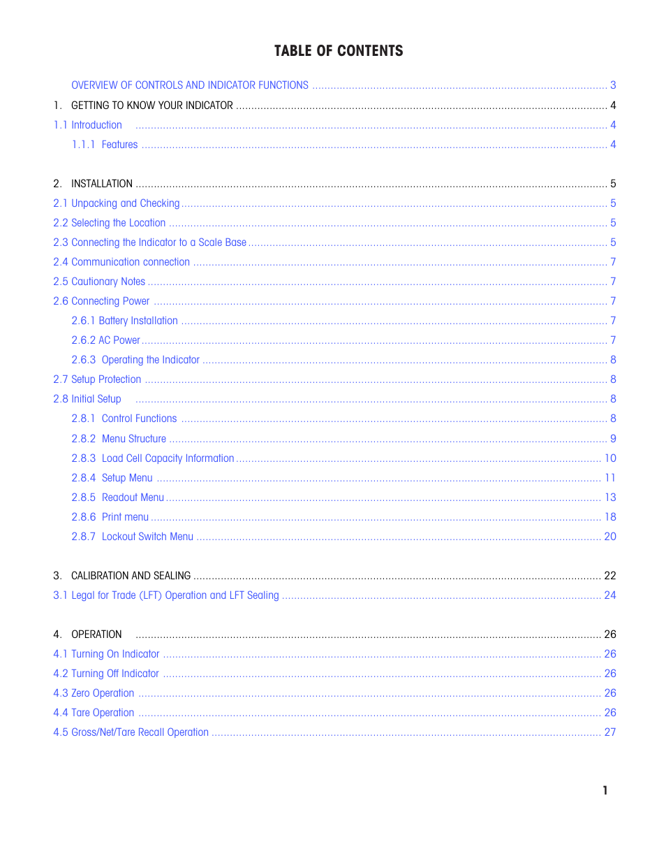 Ohaus CW-11 Indicator User Manual | Page 4 / 37