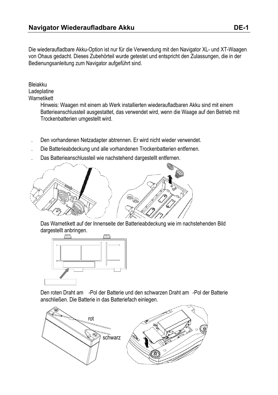 Ohaus NAVIGATOR NVT Rechargeable Battery Manual multi User Manual | Page 12 / 28