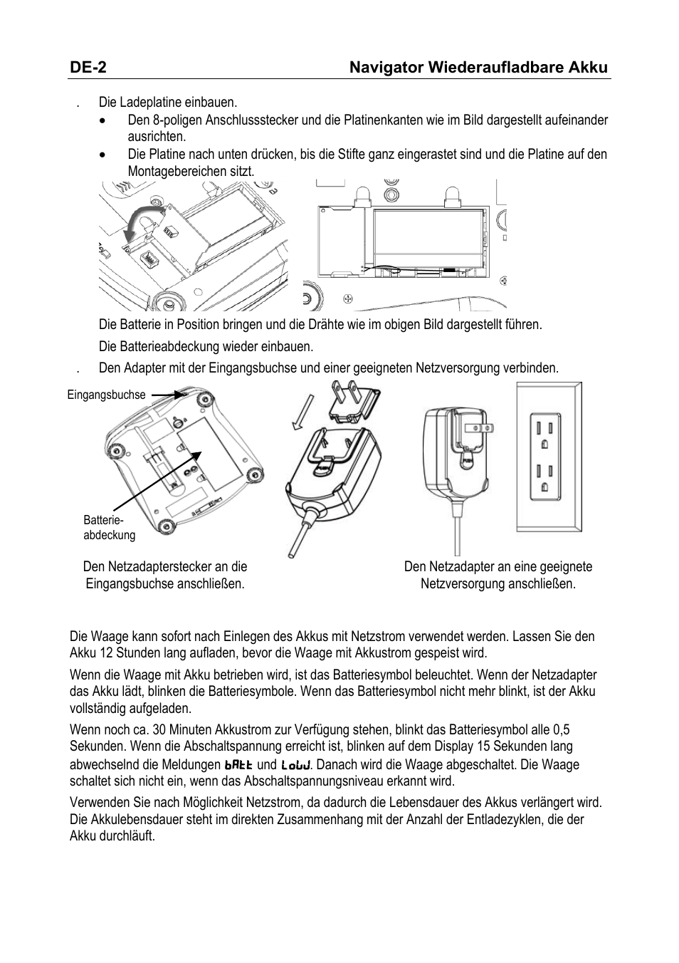 Ohaus NAVIGATOR NVT Rechargeable Battery Manual multi User Manual | Page 13 / 28