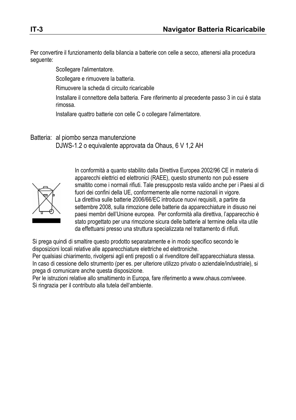 Ohaus NAVIGATOR NVT Rechargeable Battery Manual multi User Manual | Page 17 / 28