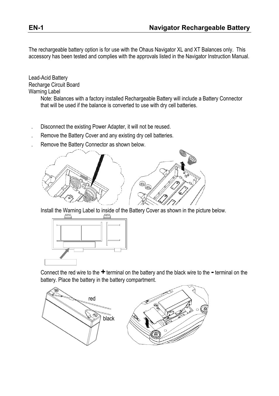 Ohaus NAVIGATOR NVT Rechargeable Battery Manual multi User Manual | Page 3 / 28