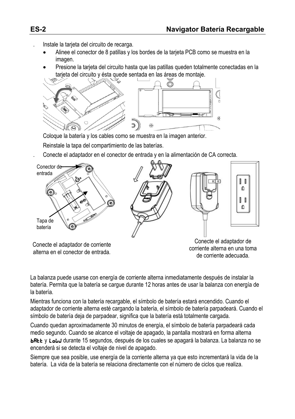 Ohaus NAVIGATOR NVT Rechargeable Battery Manual multi User Manual | Page 7 / 28