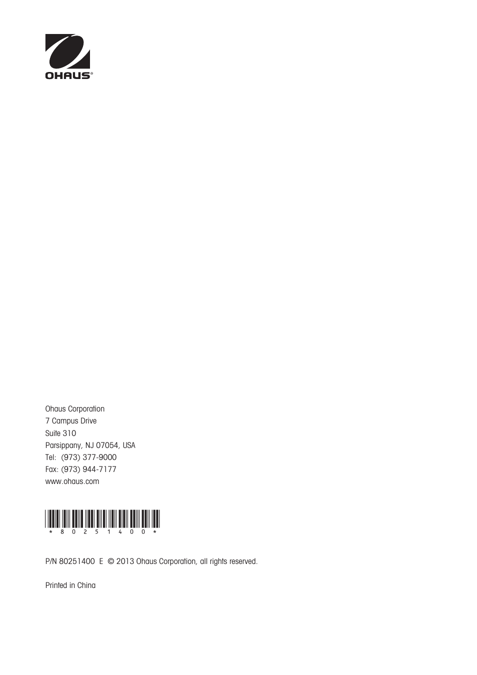 Ohaus DEFENDER 5000 BENCH SCALES Manual en User Manual | Page 64 / 64