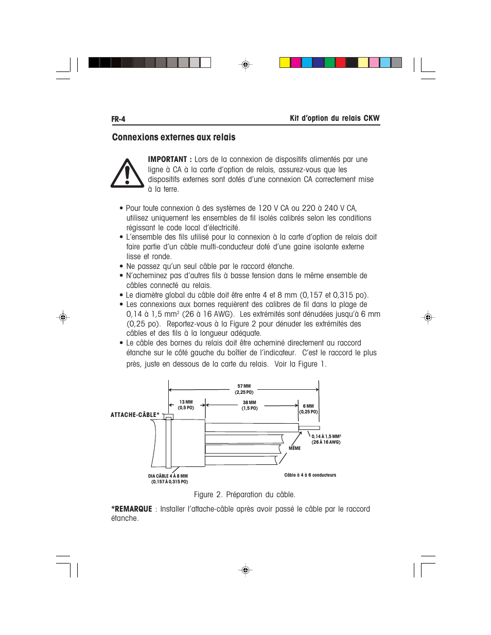 Connexions externes aux relais | Ohaus CKW WASHDOWN CHECKWEIGHING SCALES_INDICATOR Relay Option Kit Manual multi User Manual | Page 25 / 52