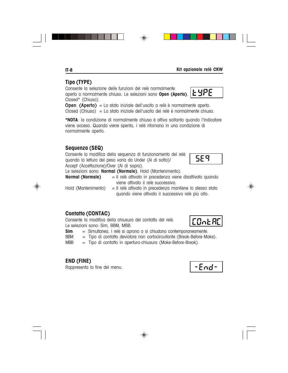 Ohaus CKW WASHDOWN CHECKWEIGHING SCALES_INDICATOR Relay Option Kit Manual multi User Manual | Page 49 / 52