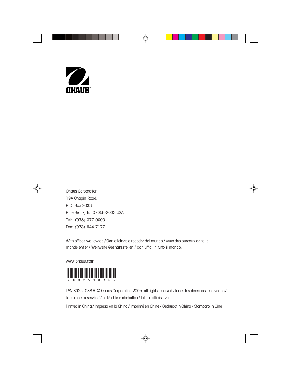 Ohaus CKW WASHDOWN CHECKWEIGHING SCALES_INDICATOR Relay Option Kit Manual multi User Manual | Page 52 / 52
