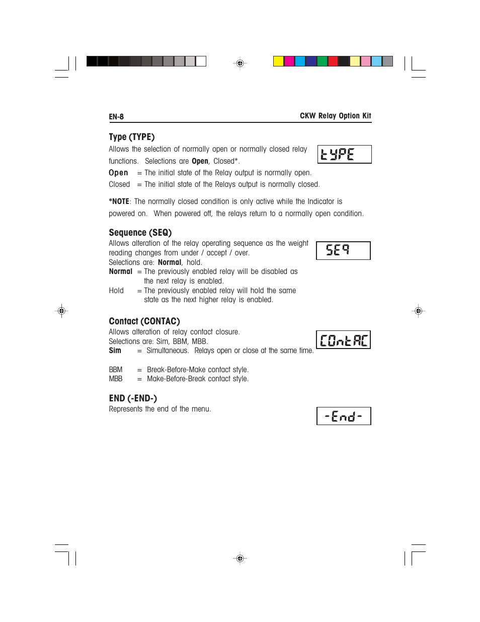 Ohaus CKW WASHDOWN CHECKWEIGHING SCALES_INDICATOR Relay Option Kit Manual multi User Manual | Page 9 / 52