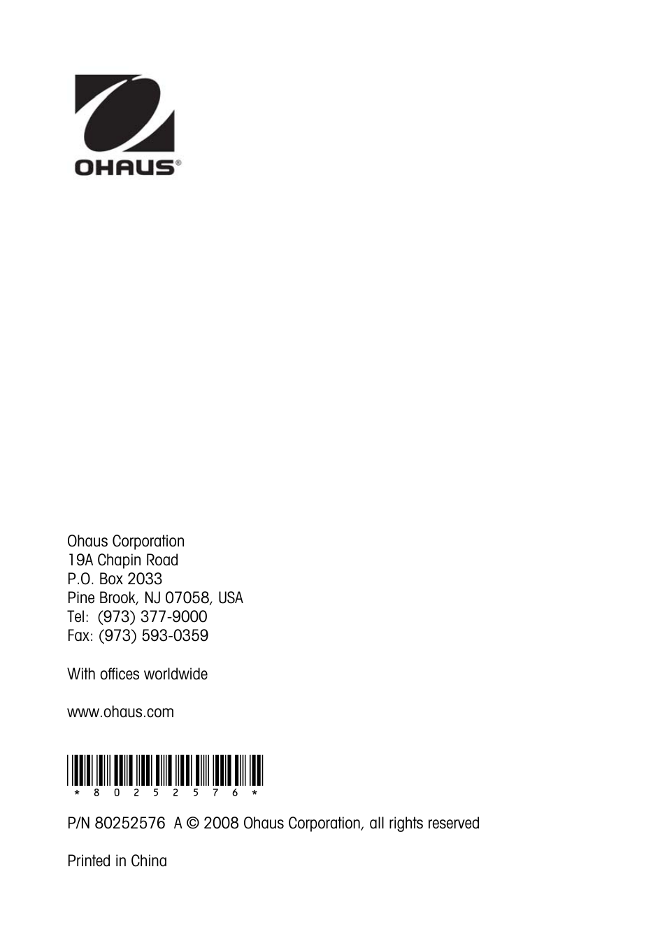 Ohaus RA PRICE COMPUTING COMPACT SCALES Manual User Manual | Page 21 / 21