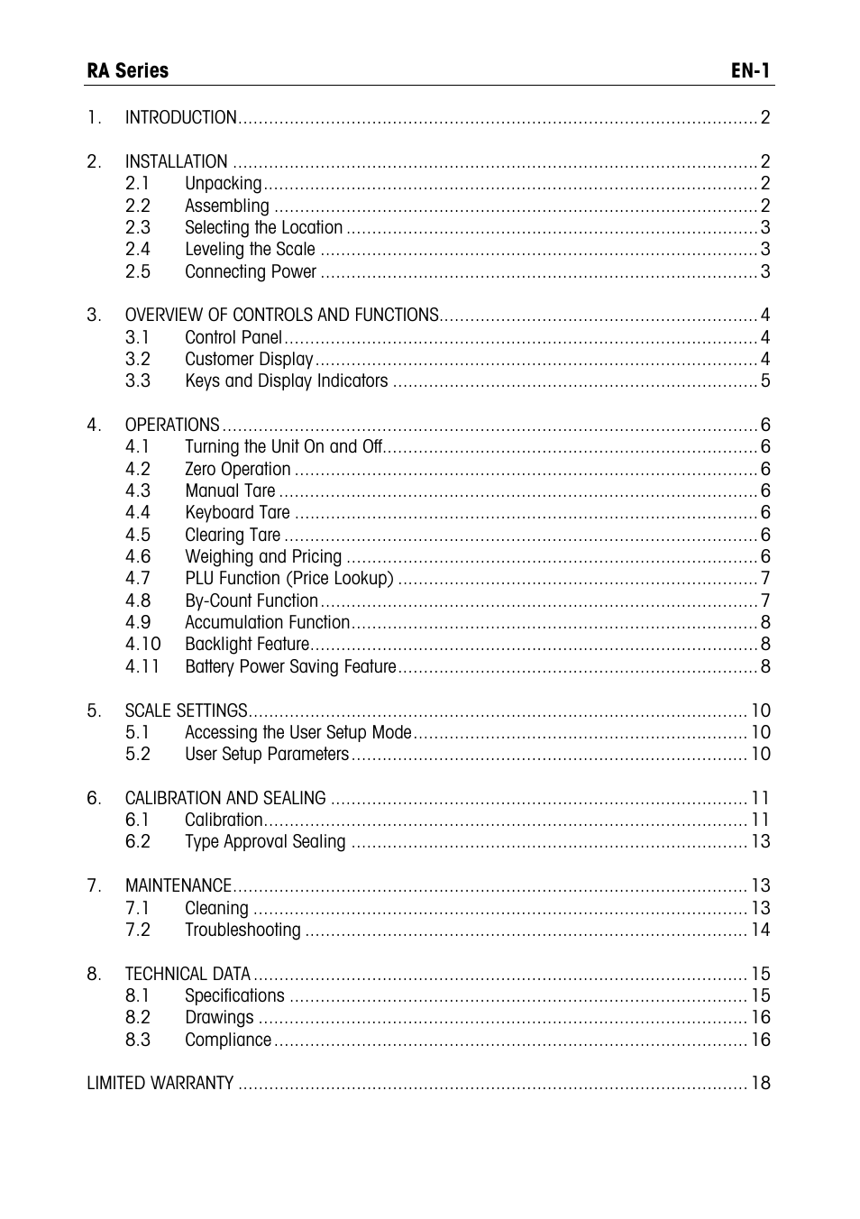 Introduction | Ohaus RA PRICE COMPUTING COMPACT SCALES Manual User Manual | Page 3 / 21
