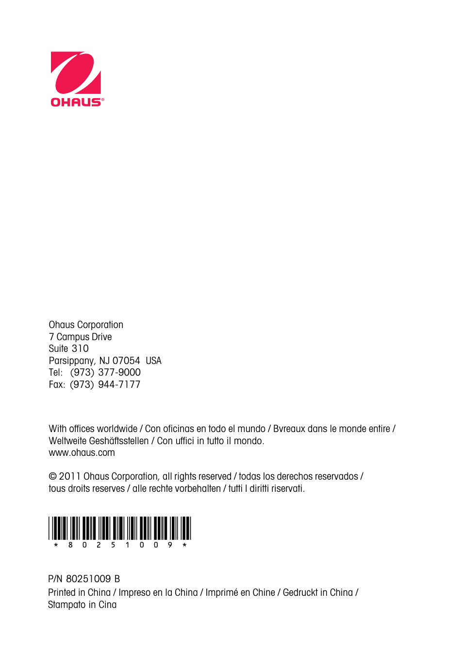 Ohaus EC COMPACT COUNTING SCALES Manual multi User Manual | Page 84 / 84