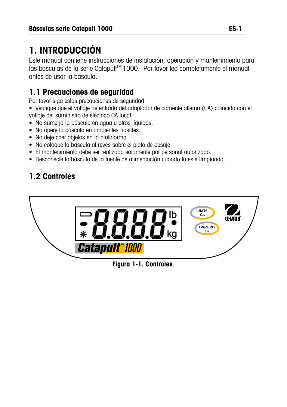 Catapult 1000 manual text- es.pdf, Introducción | Ohaus CATAPULT 1000 SCALES Manual multi User Manual | Page 15 / 64