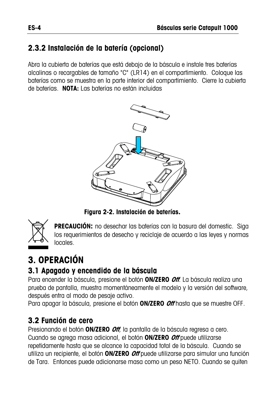 Operación | Ohaus CATAPULT 1000 SCALES Manual multi User Manual | Page 18 / 64