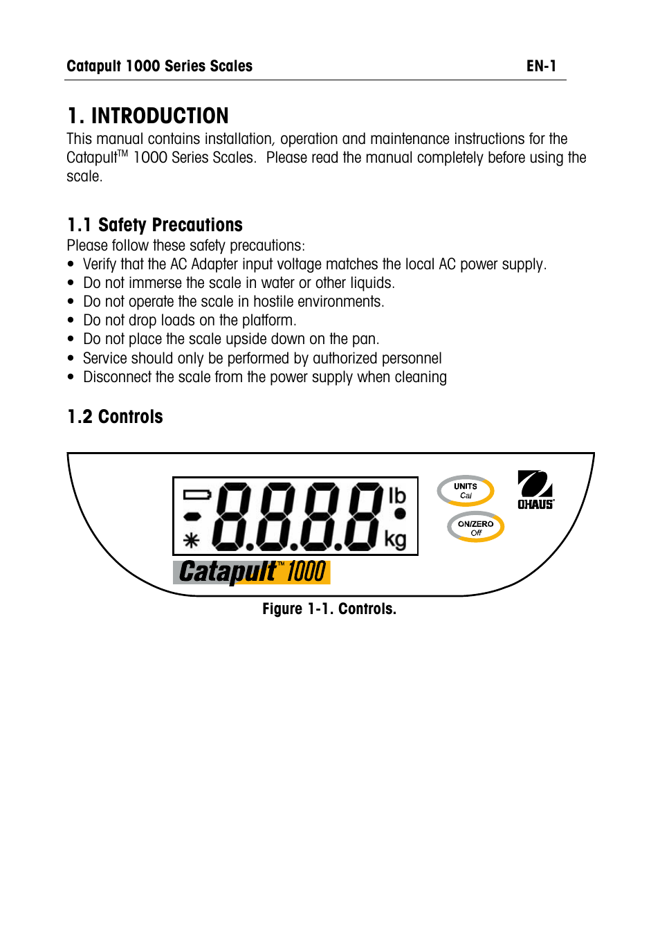 Catapult 1000 manual text- en.pdf, Introduction | Ohaus CATAPULT 1000 SCALES Manual multi User Manual | Page 3 / 64