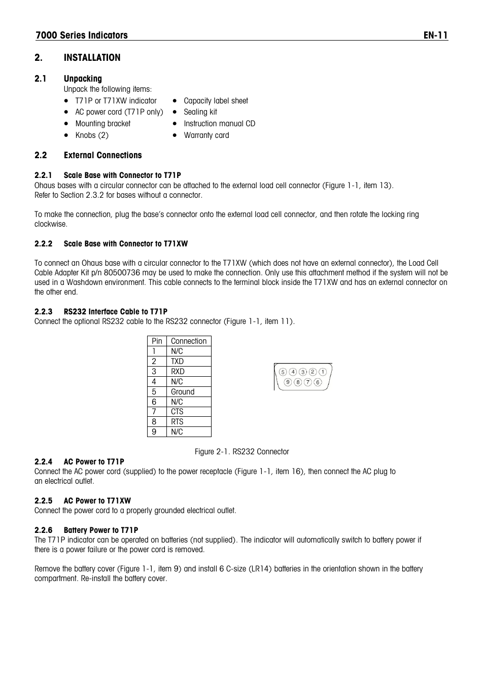 Ohaus DEFENDER 7000 BENCH SCALES Manual en User Manual | Page 13 / 78