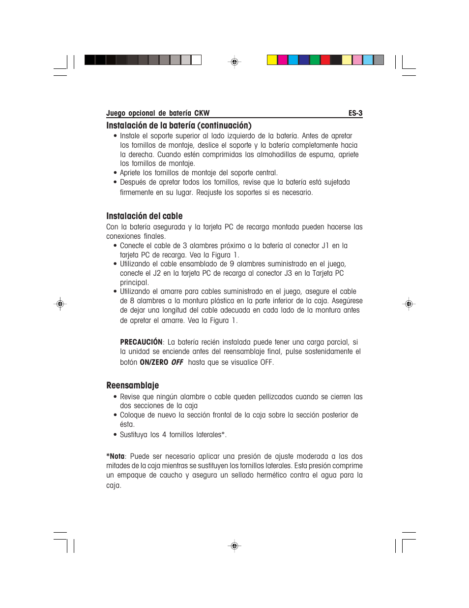 Ohaus CKW WASHDOWN CHECKWEIGHING SCALES_INDICATOR Battery Option Kit Manual multi User Manual | Page 14 / 48