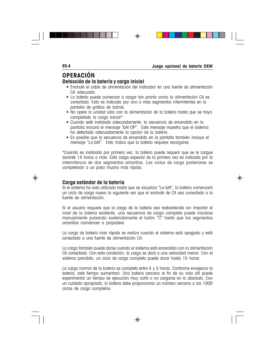 Operación | Ohaus CKW WASHDOWN CHECKWEIGHING SCALES_INDICATOR Battery Option Kit Manual multi User Manual | Page 15 / 48