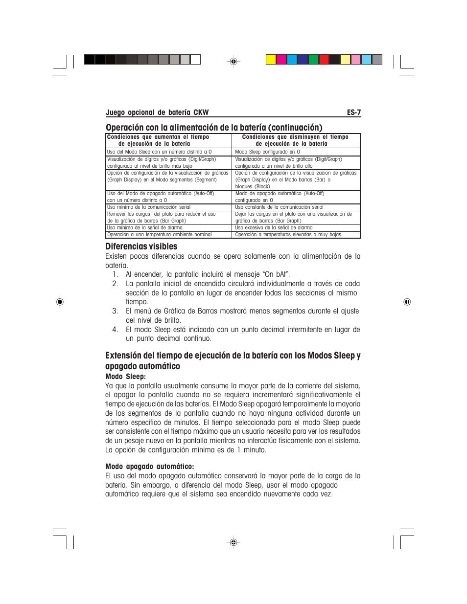 Diferencias visibles | Ohaus CKW WASHDOWN CHECKWEIGHING SCALES_INDICATOR Battery Option Kit Manual multi User Manual | Page 18 / 48