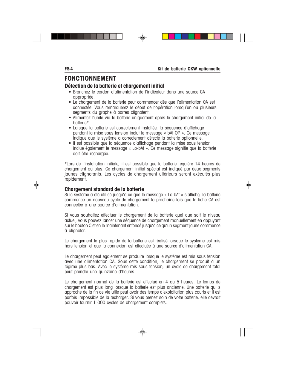 Fonctionnement | Ohaus CKW WASHDOWN CHECKWEIGHING SCALES_INDICATOR Battery Option Kit Manual multi User Manual | Page 24 / 48