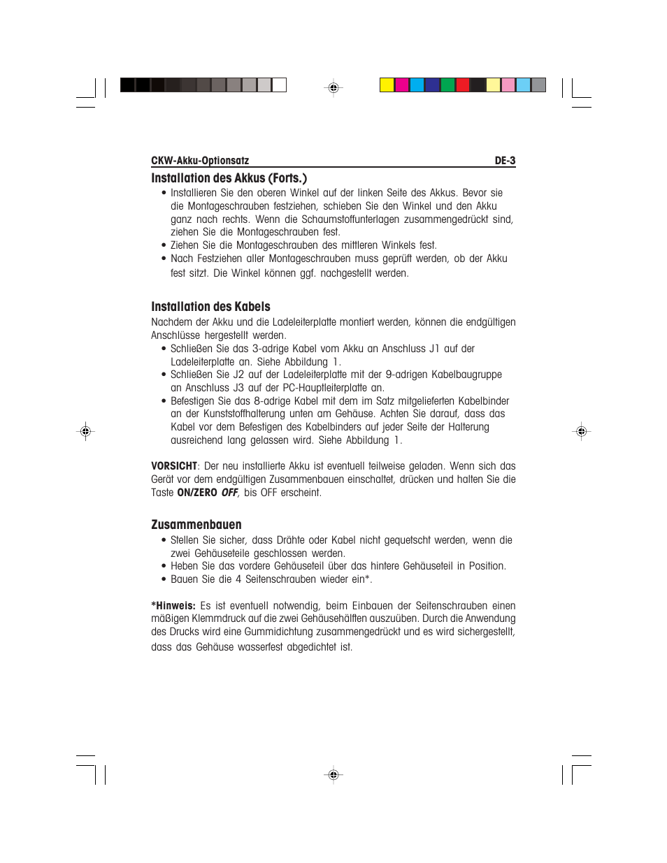 Ohaus CKW WASHDOWN CHECKWEIGHING SCALES_INDICATOR Battery Option Kit Manual multi User Manual | Page 32 / 48
