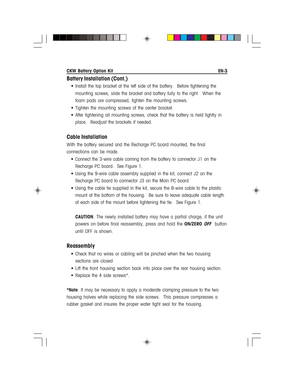 Ohaus CKW WASHDOWN CHECKWEIGHING SCALES_INDICATOR Battery Option Kit Manual multi User Manual | Page 5 / 48