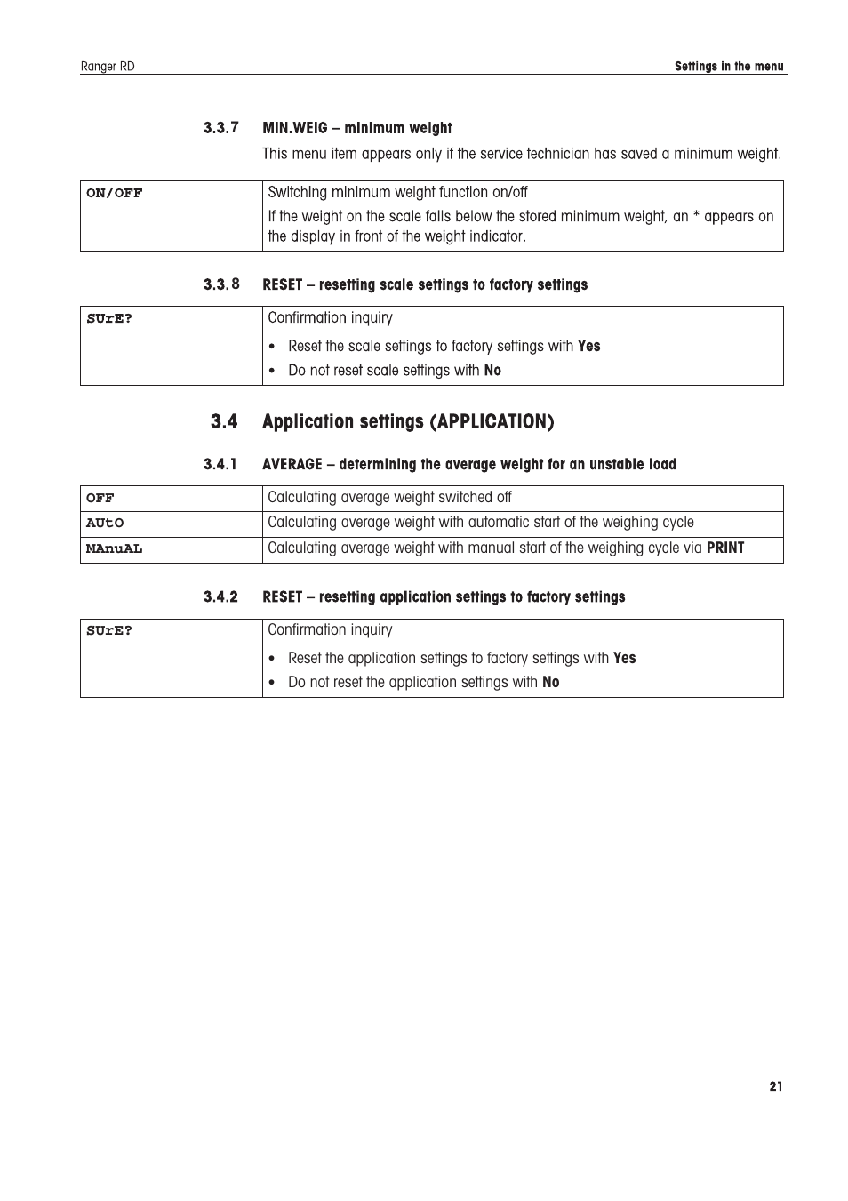 Ohaus RANGER COMPACT HIGH RESOLUTION SCALES Manual en User Manual | Page 21 / 54