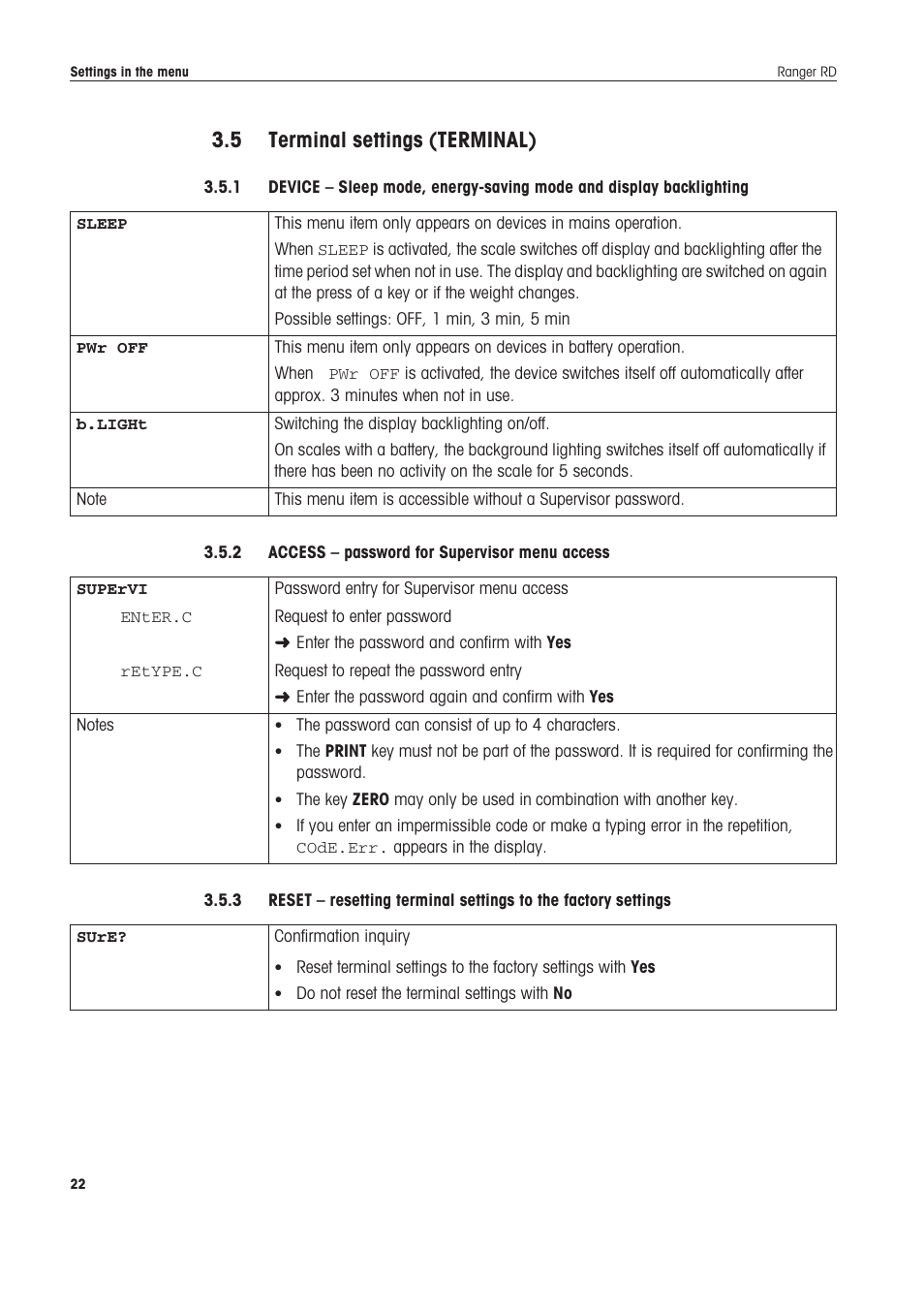 4erminal | Ohaus RANGER COMPACT HIGH RESOLUTION SCALES Manual en User Manual | Page 22 / 54