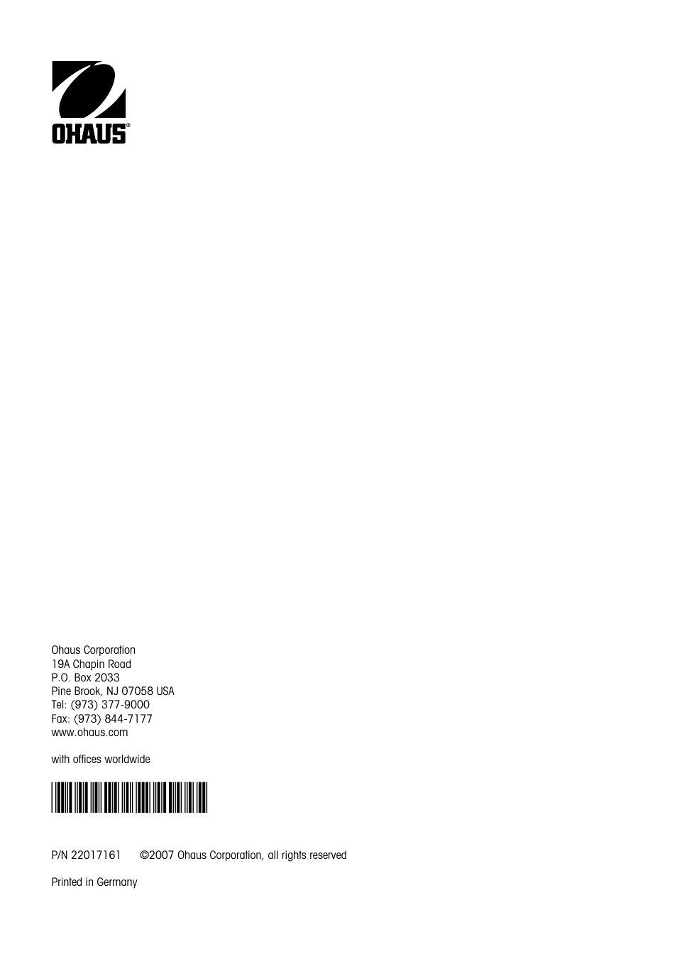 Ohaus RANGER COMPACT HIGH RESOLUTION SCALES Manual en User Manual | Page 54 / 54