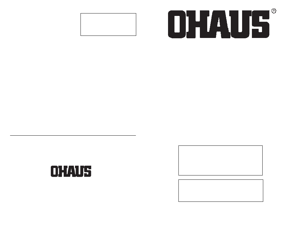 Yarn count replacement integrated circuit, Plus, For precision | Electronic balances, Instruction supplement | Ohaus TP Series Electronic Balance User Manual | Page 116 / 116
