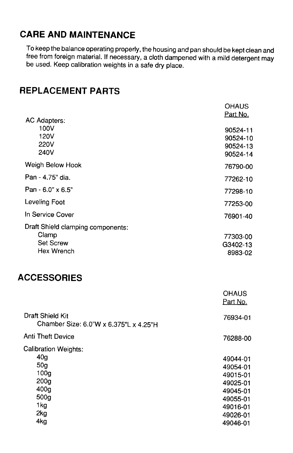Ohaus TP Series Electronic Balance User Manual | Page 51 / 116