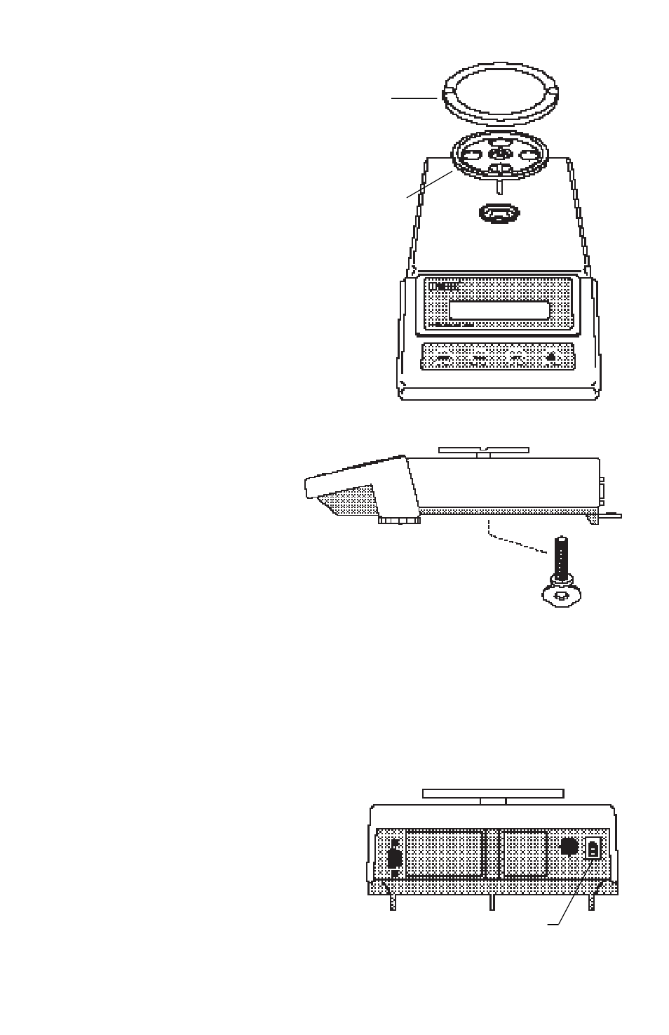 Round pan, Weighing below hook, Ac adapter | Weigh below hook | Ohaus TP Series Electronic Balance User Manual | Page 62 / 116