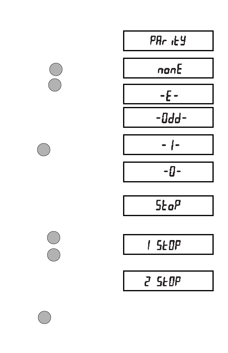 Parity, Stop bits | Ohaus TP Series Electronic Balance User Manual | Page 95 / 116