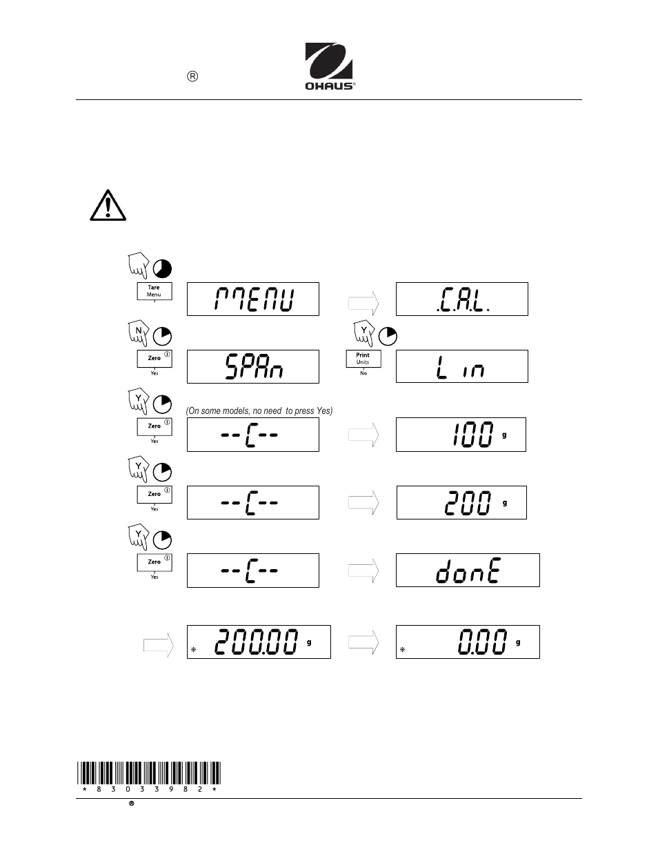 Navigator, Balance calibration guide | Ohaus NAVIGATOR NVT Calibration Guide User Manual | Page 2 / 2