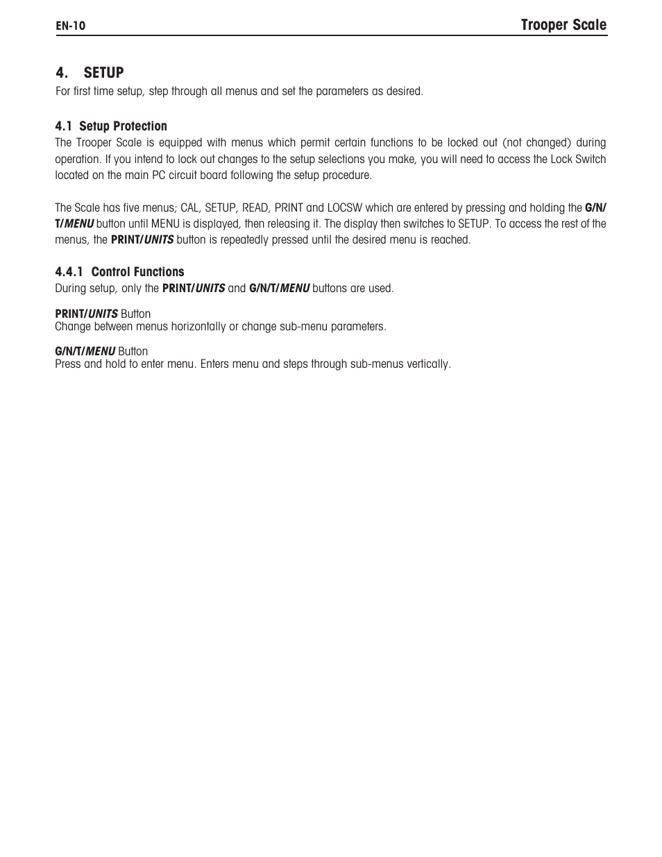 Trooper scale 4. setup | Ohaus TROOPER COMPACT SCALES Manual multi User Manual | Page 16 / 112