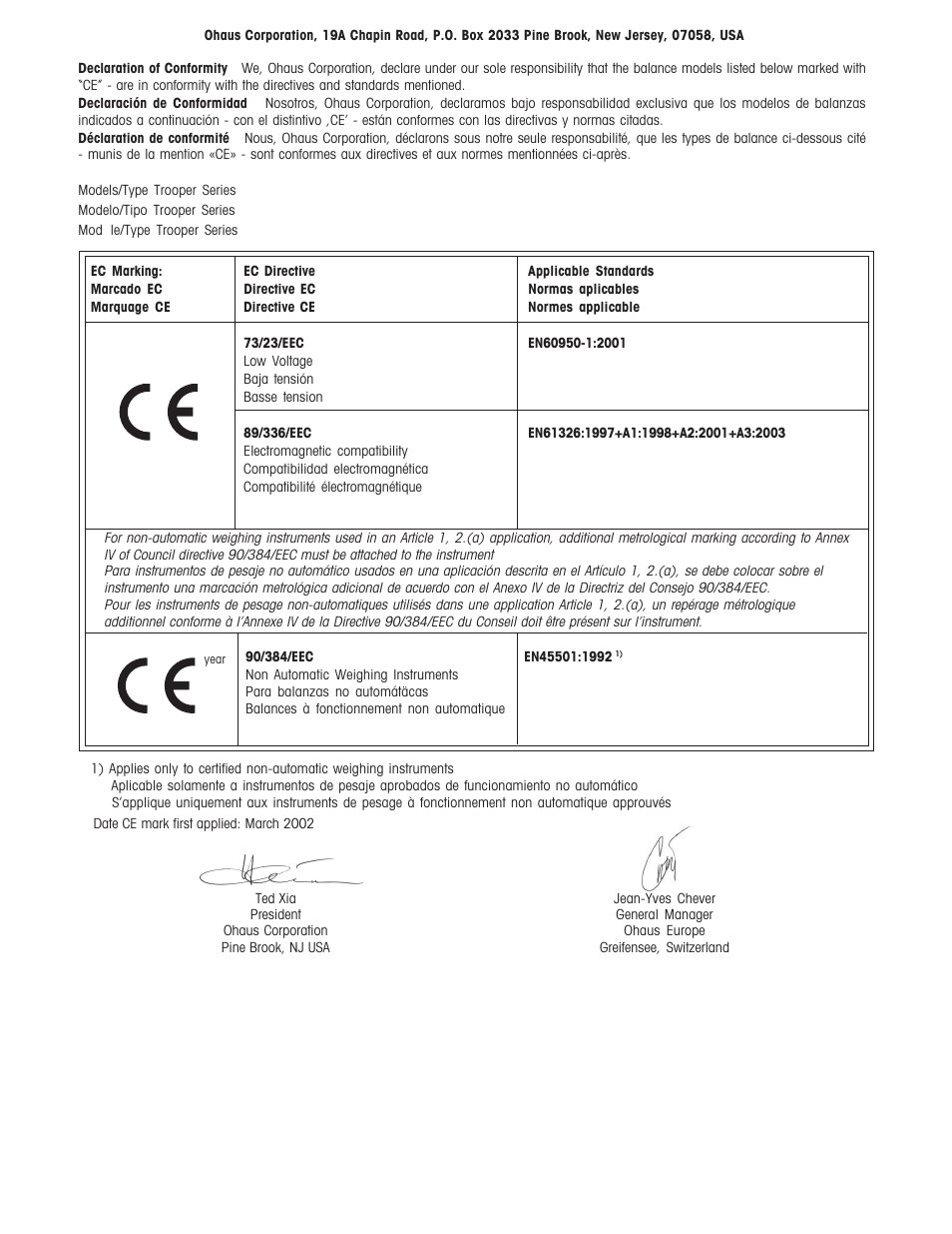 Ohaus TROOPER COMPACT SCALES Manual multi User Manual | Page 3 / 112