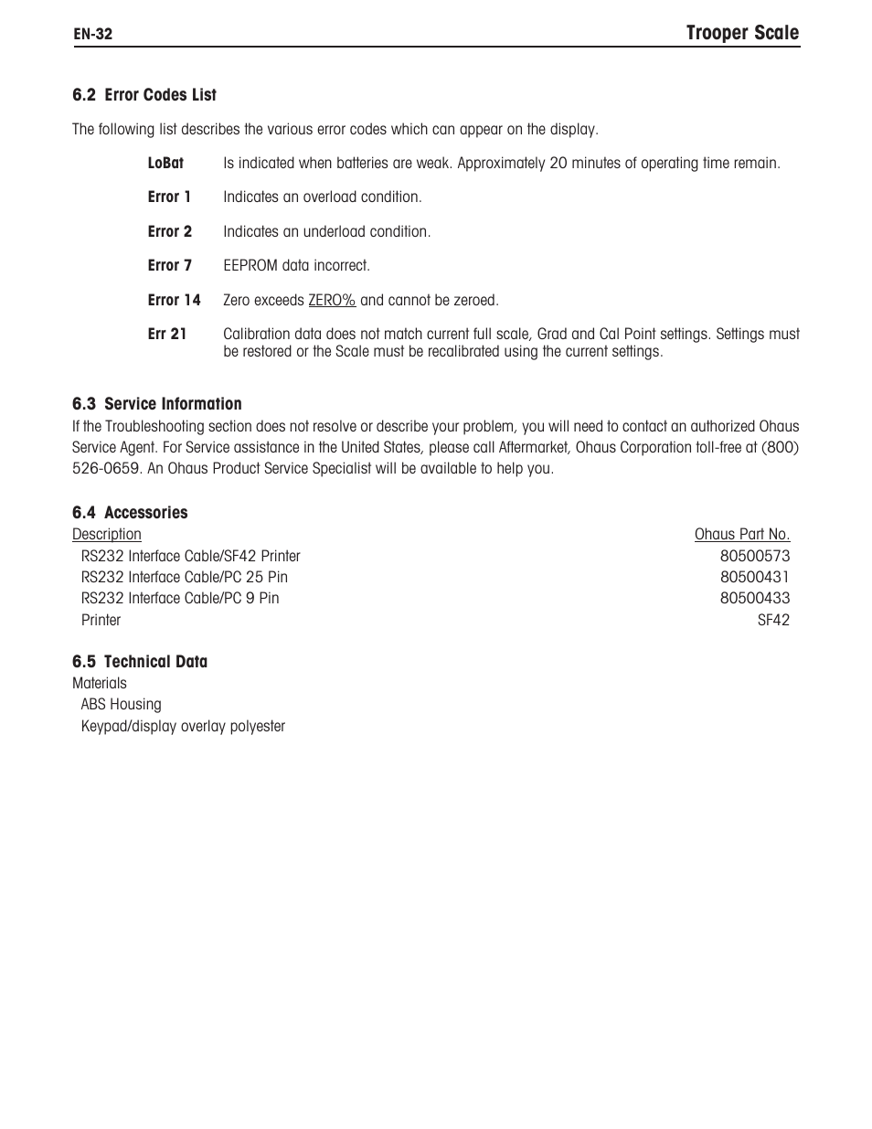 Trooper scale | Ohaus TROOPER COMPACT SCALES Manual multi User Manual | Page 38 / 112